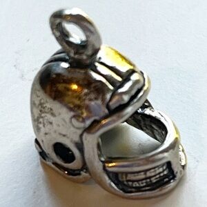 Share Football Helmet Sterling Silver? Charm Pendant Bracelet Necklace 925